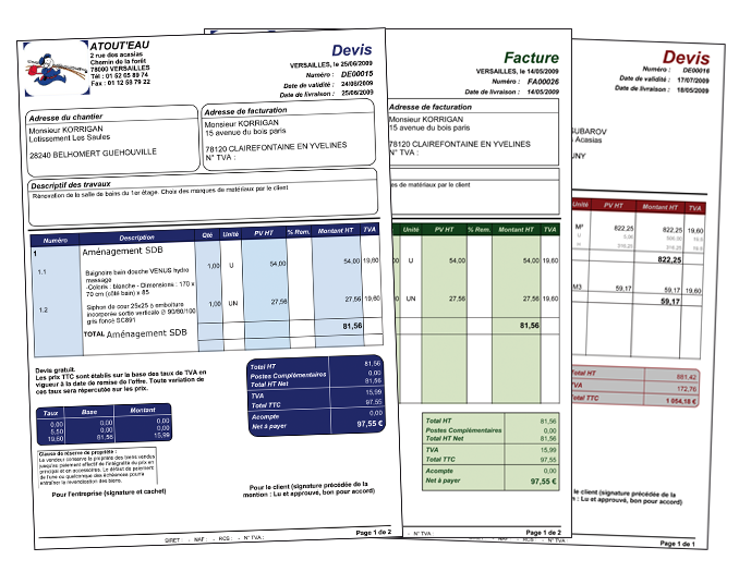 Des devis et factures professionnels, complets et détaillés